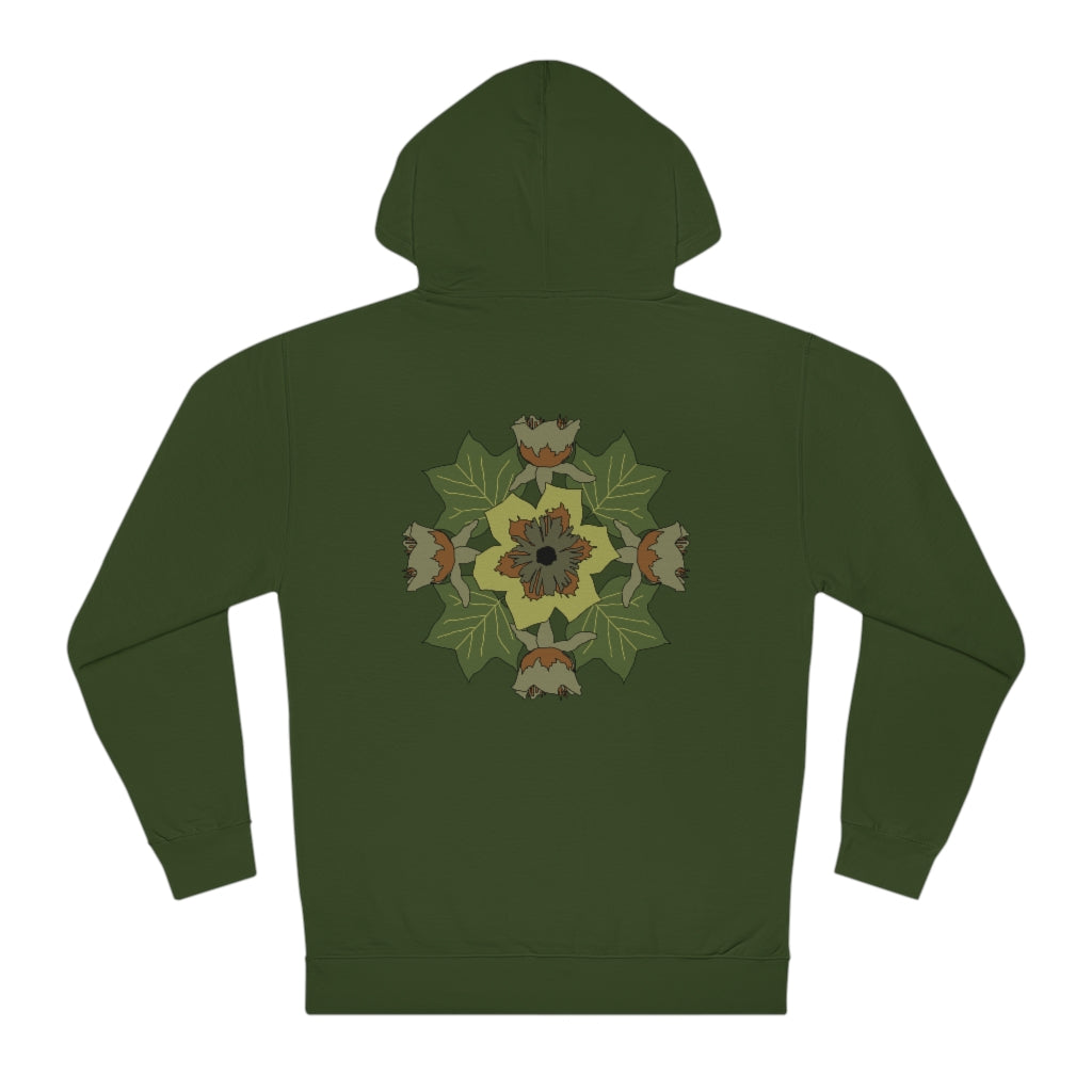 Tulip Poplar Mandala reverse graphic Unisex Hooded Sweatshirt