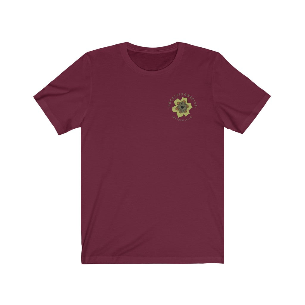 Tulip Poplar Mandala Back Print Unisex Jersey Short Sleeve Tee