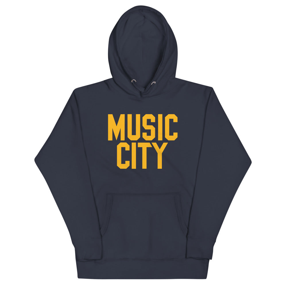 Music City Vintage Gold text Premium Unisex Hoodie