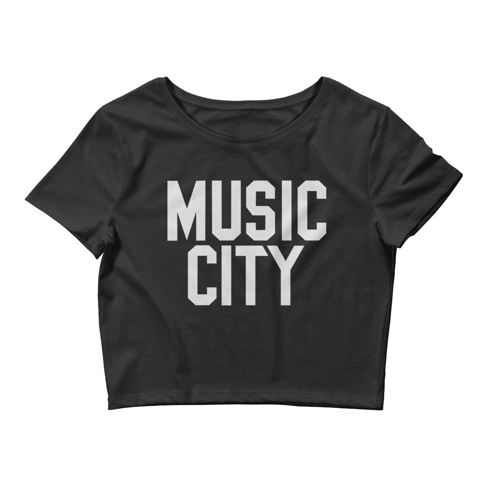 Music City Basic Text Women’s Crop Tee