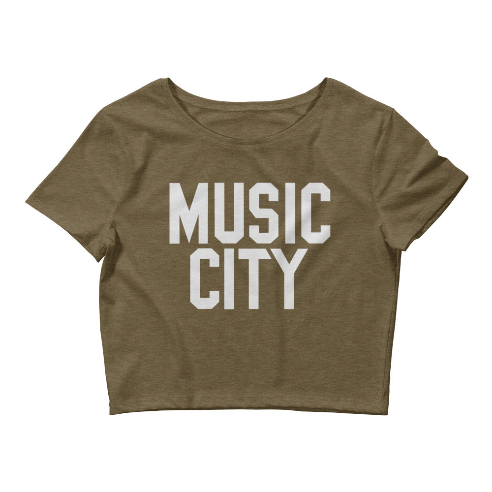 Music City Basic Text Women’s Crop Tee