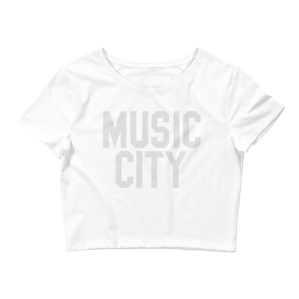 Music City Basic Text Women’s Crop Tee