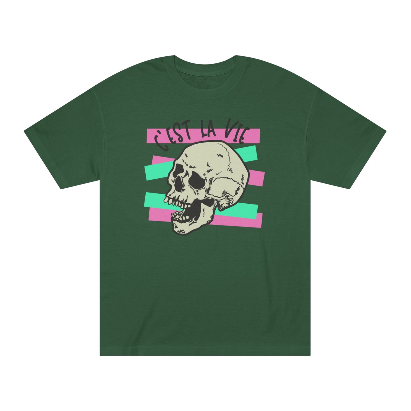 C'est La Vie pink/green skull