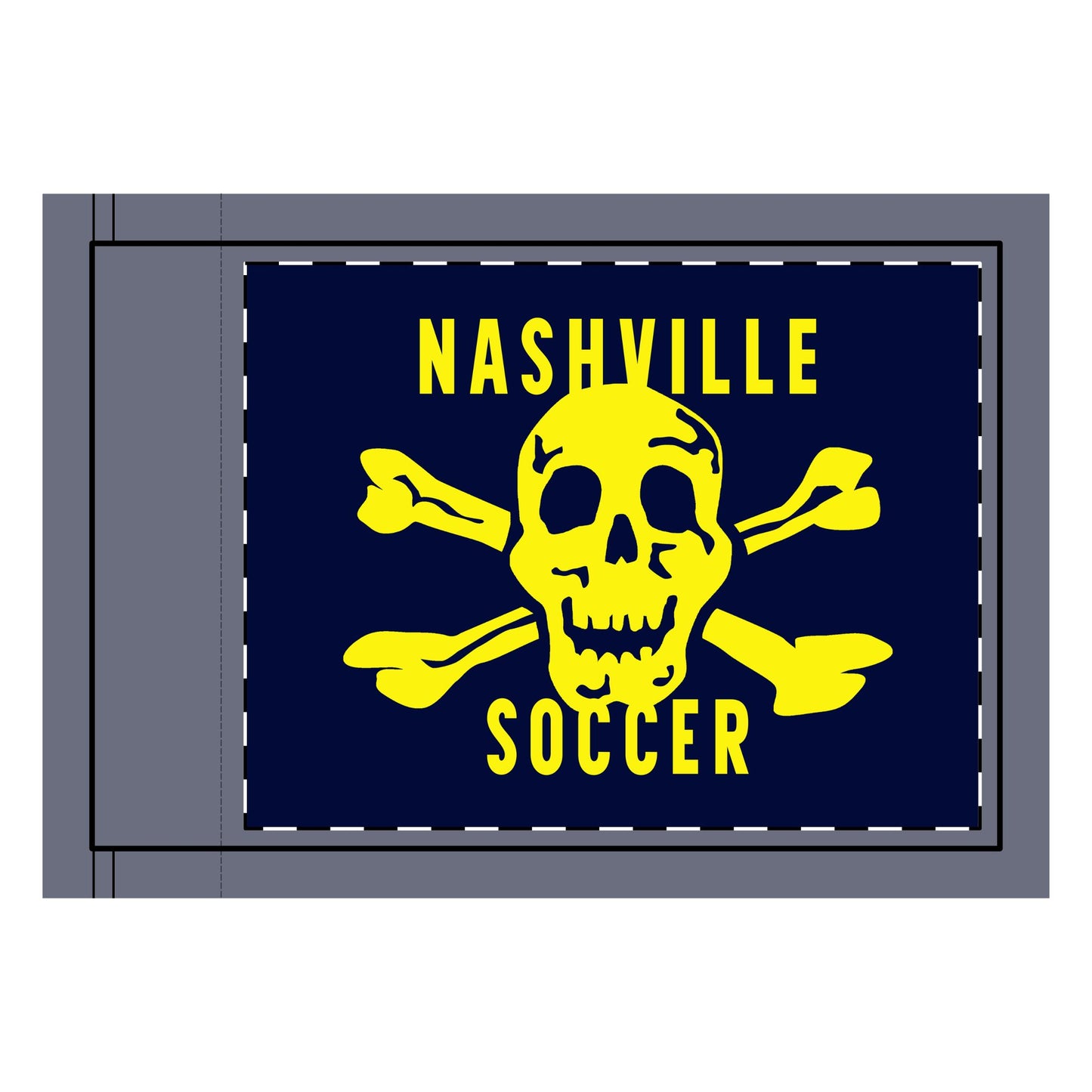 Nashville Soccer Skull Double-Sided Flag