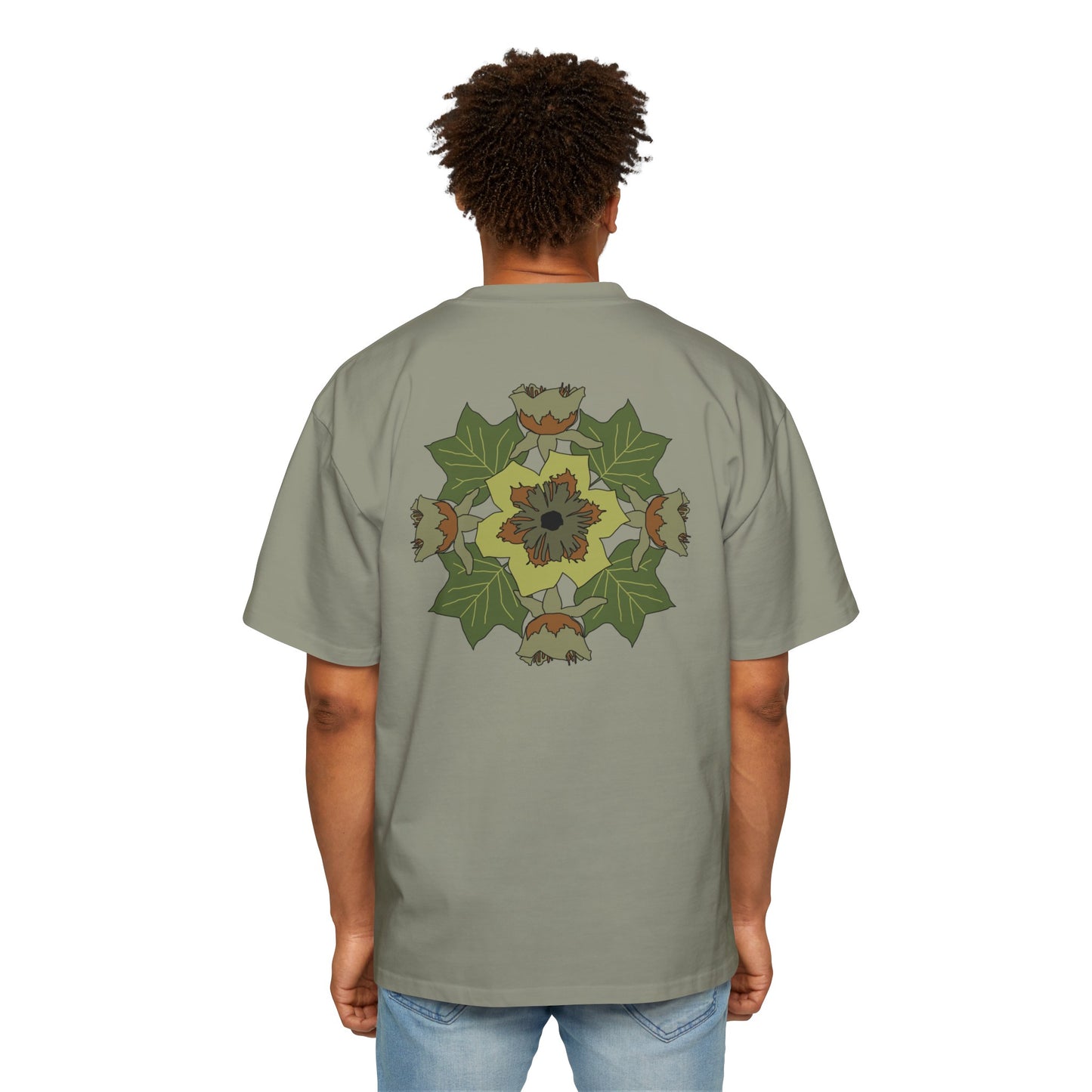 Tulip Poplar Mandela Men's Heavy Oversized Tee