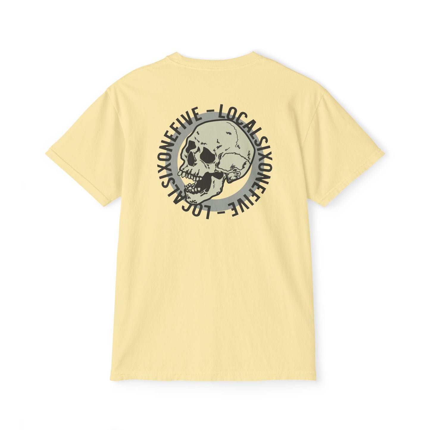 Local Ring Logo Skull Garment-Dyed Pocket T-Shirt