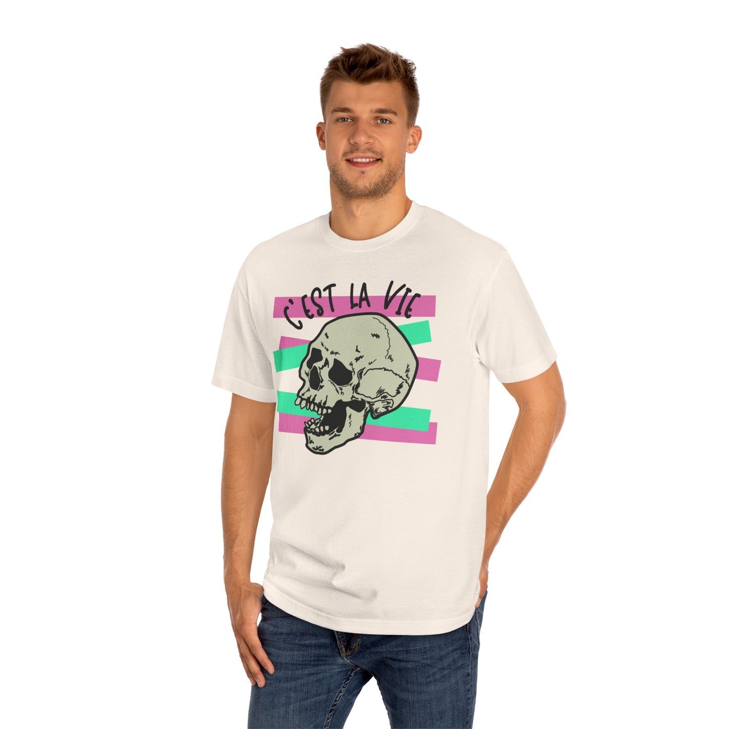 C'est La Vie pink/green skull