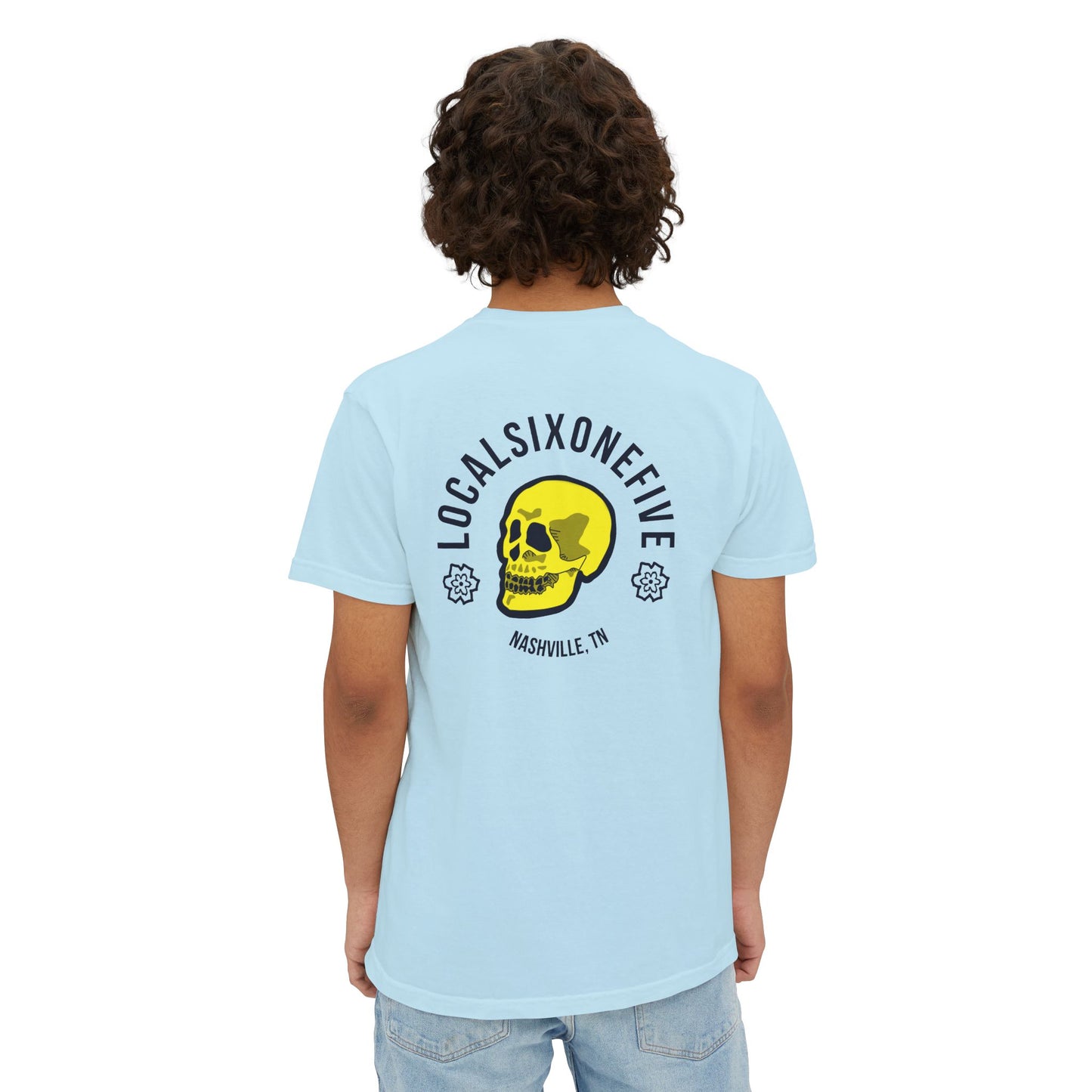 Local Skull Graphic Unisex Garment-Dyed Pocket T-Shirt