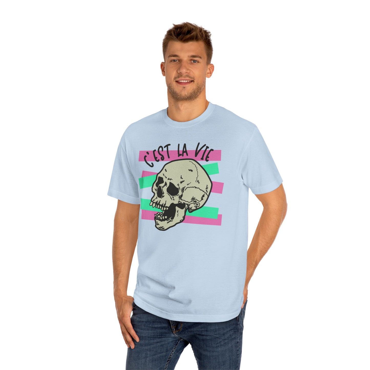 C'est La Vie pink/green skull