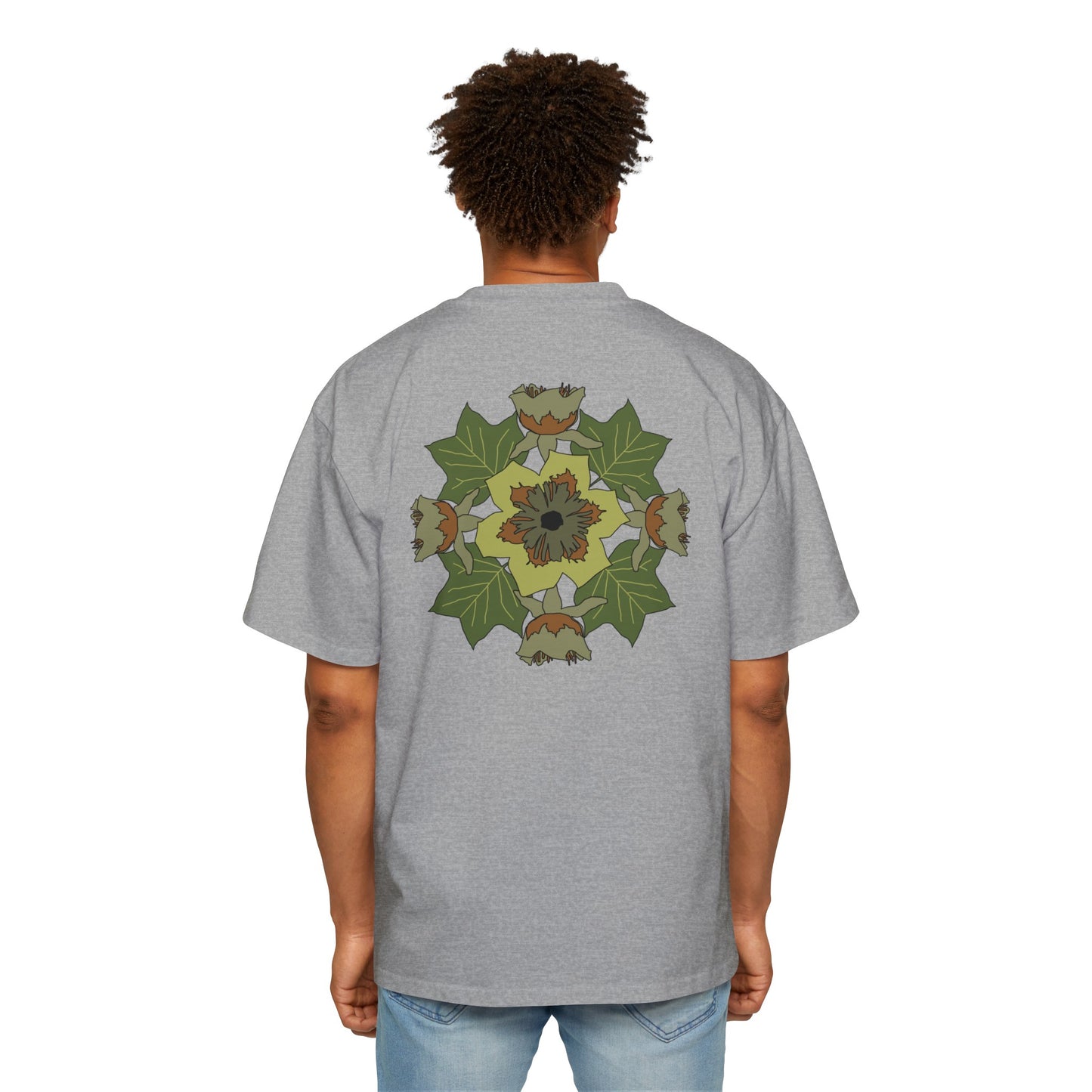 Tulip Poplar Mandela Men's Heavy Oversized Tee