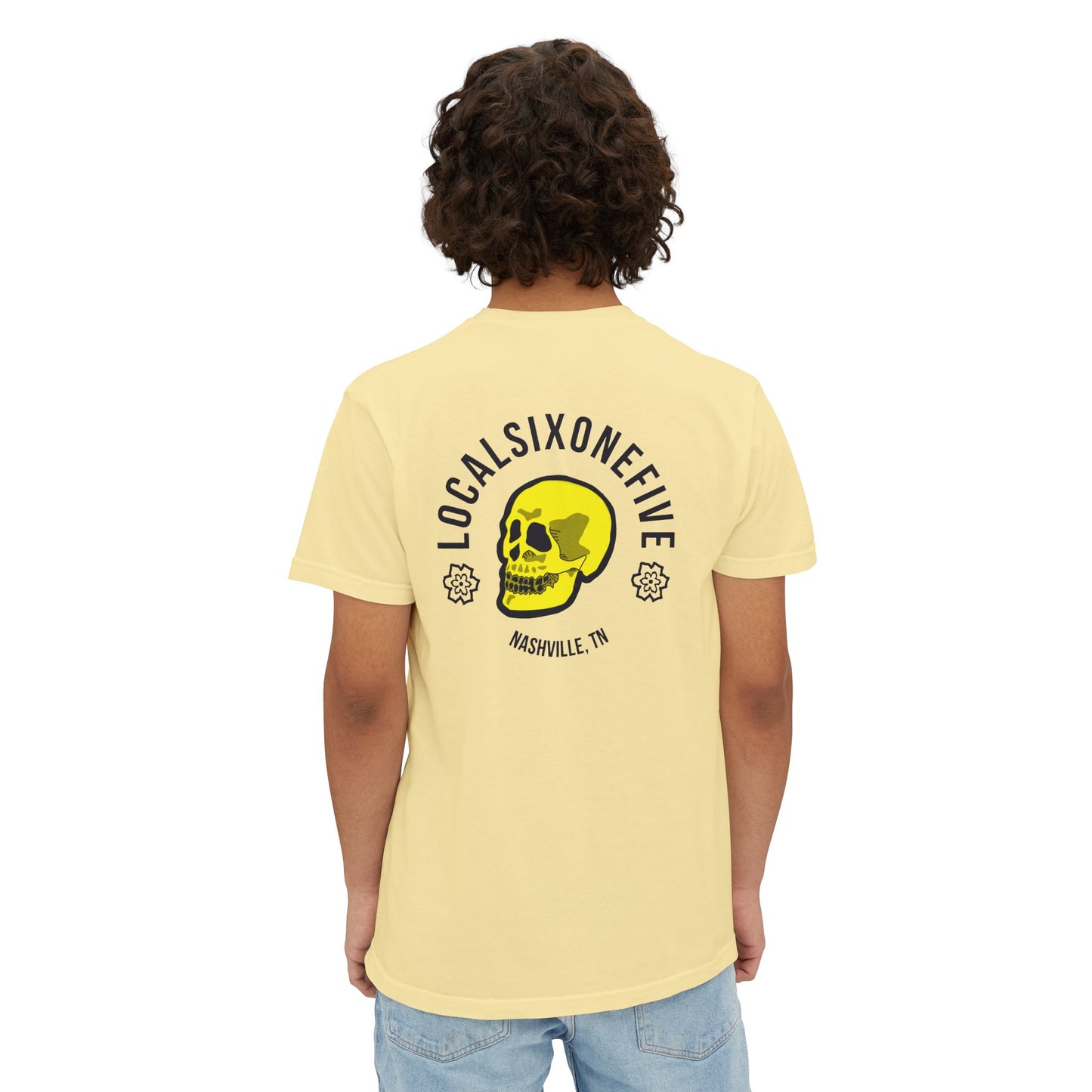 Local Skull Graphic Unisex Garment-Dyed Pocket T-Shirt