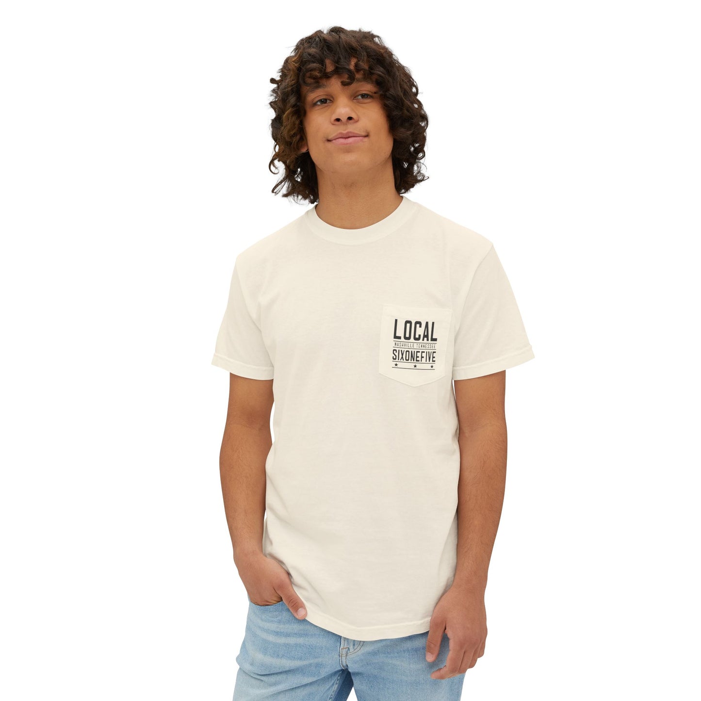 Local Stack Logo_MM CD Unisex Garment-Dyed Pocket T-Shirt