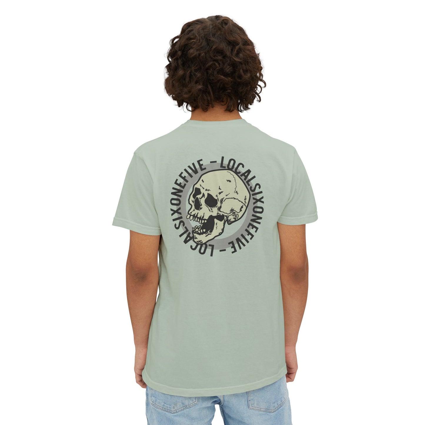 Local Ring Logo Skull Garment-Dyed Pocket T-Shirt