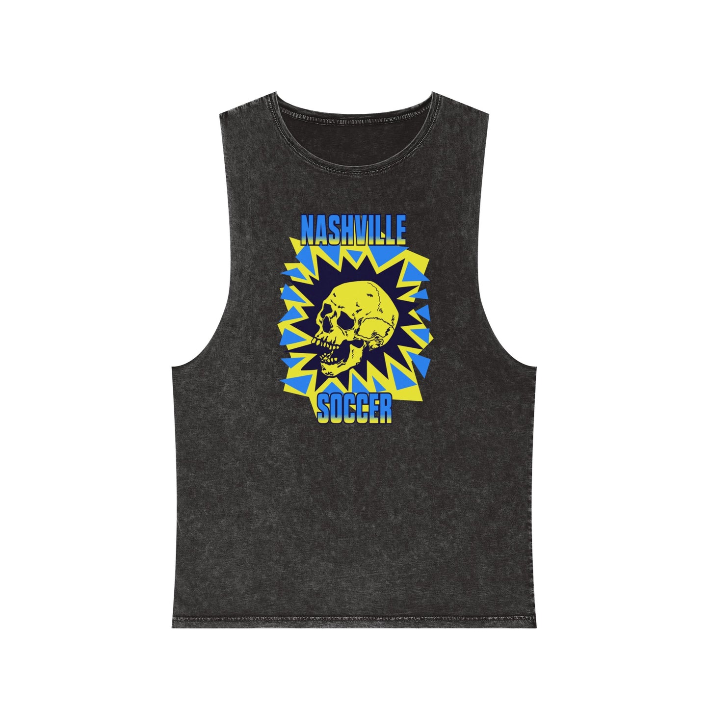 Nashville Soccer Cartoon Villain Unisex Stonewash Tank Top