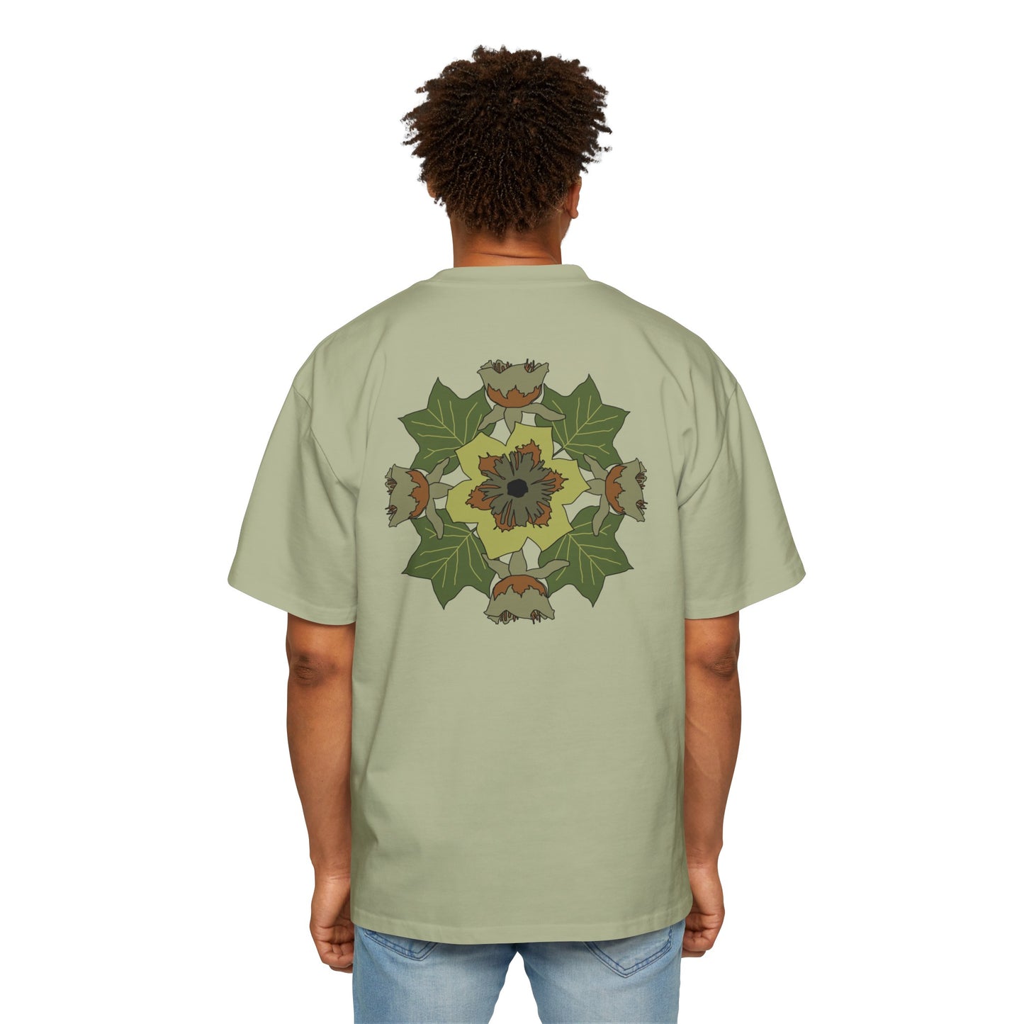 Tulip Poplar Mandela Men's Heavy Oversized Tee