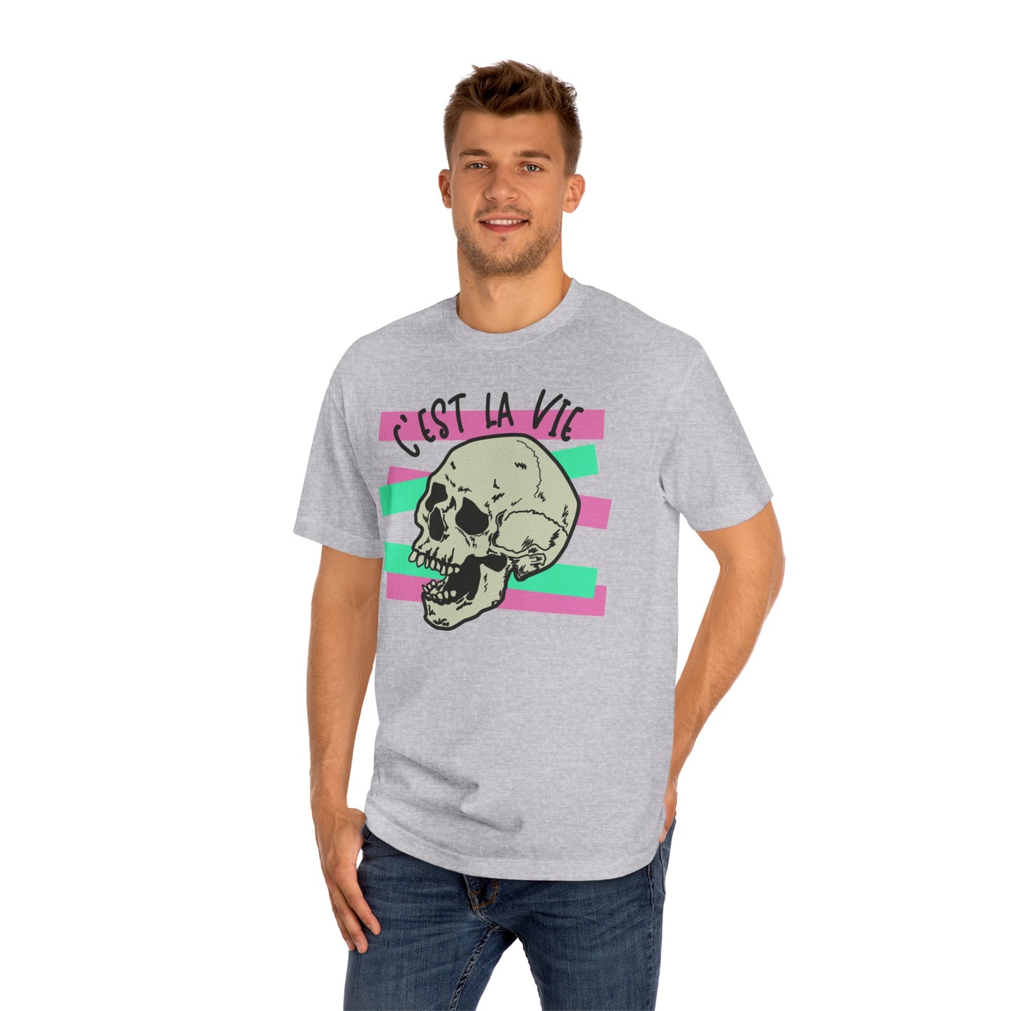 C'est La Vie pink/green skull