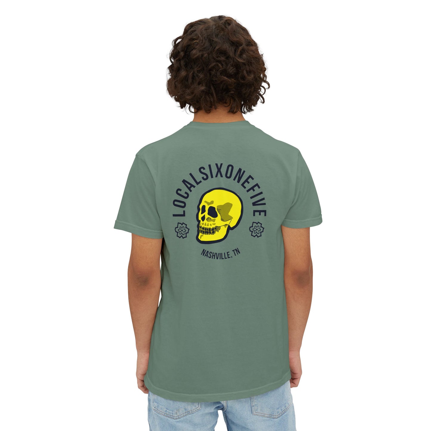 Local Skull Graphic Unisex Garment-Dyed Pocket T-Shirt