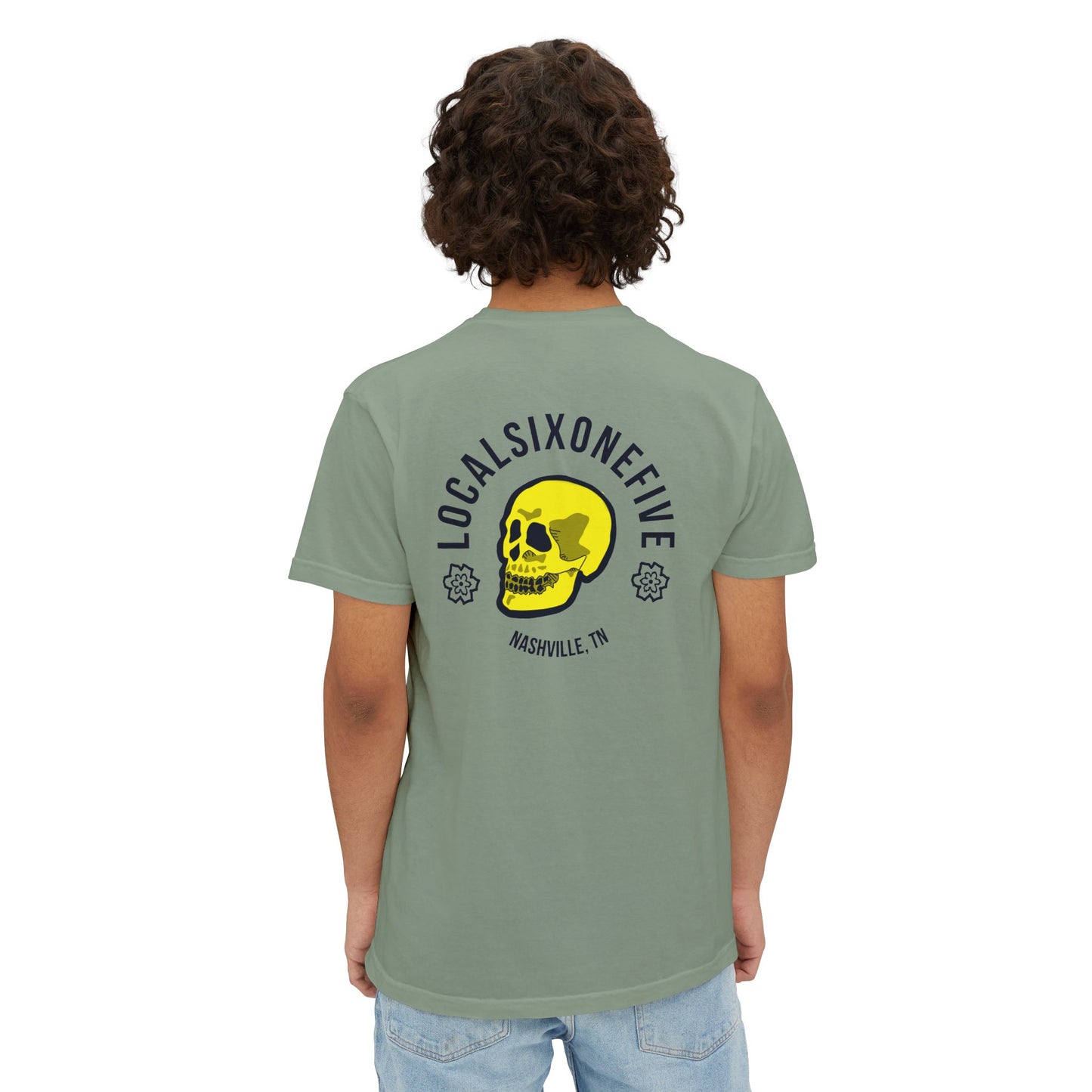 Local Skull Graphic Unisex Garment-Dyed Pocket T-Shirt