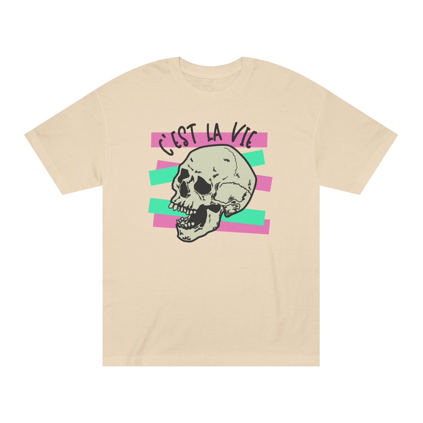 C'est La Vie pink/green skull