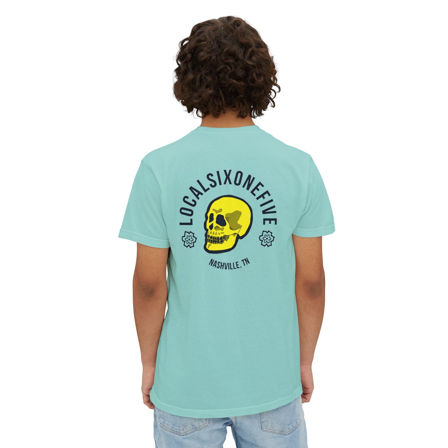 Local Skull Graphic Unisex Garment-Dyed Pocket T-Shirt