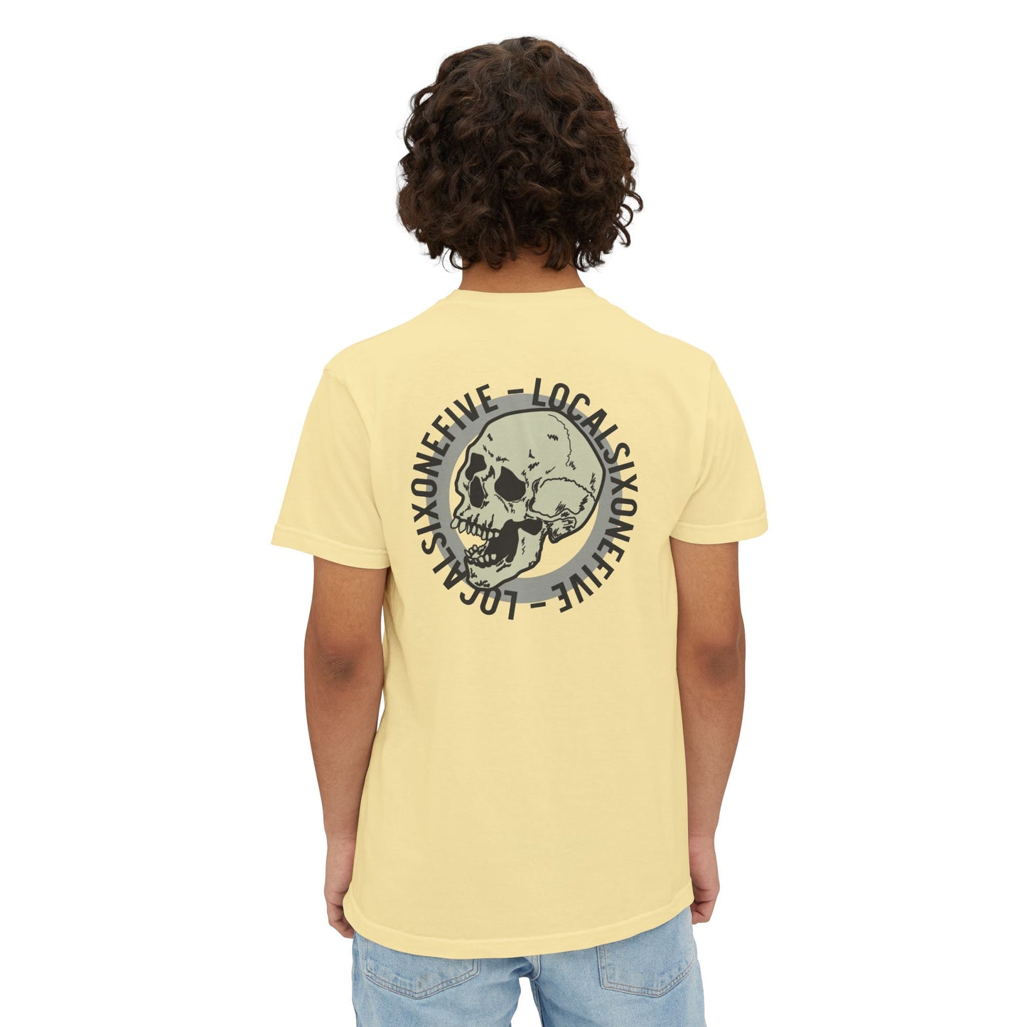 Local Ring Logo Skull Garment-Dyed Pocket T-Shirt