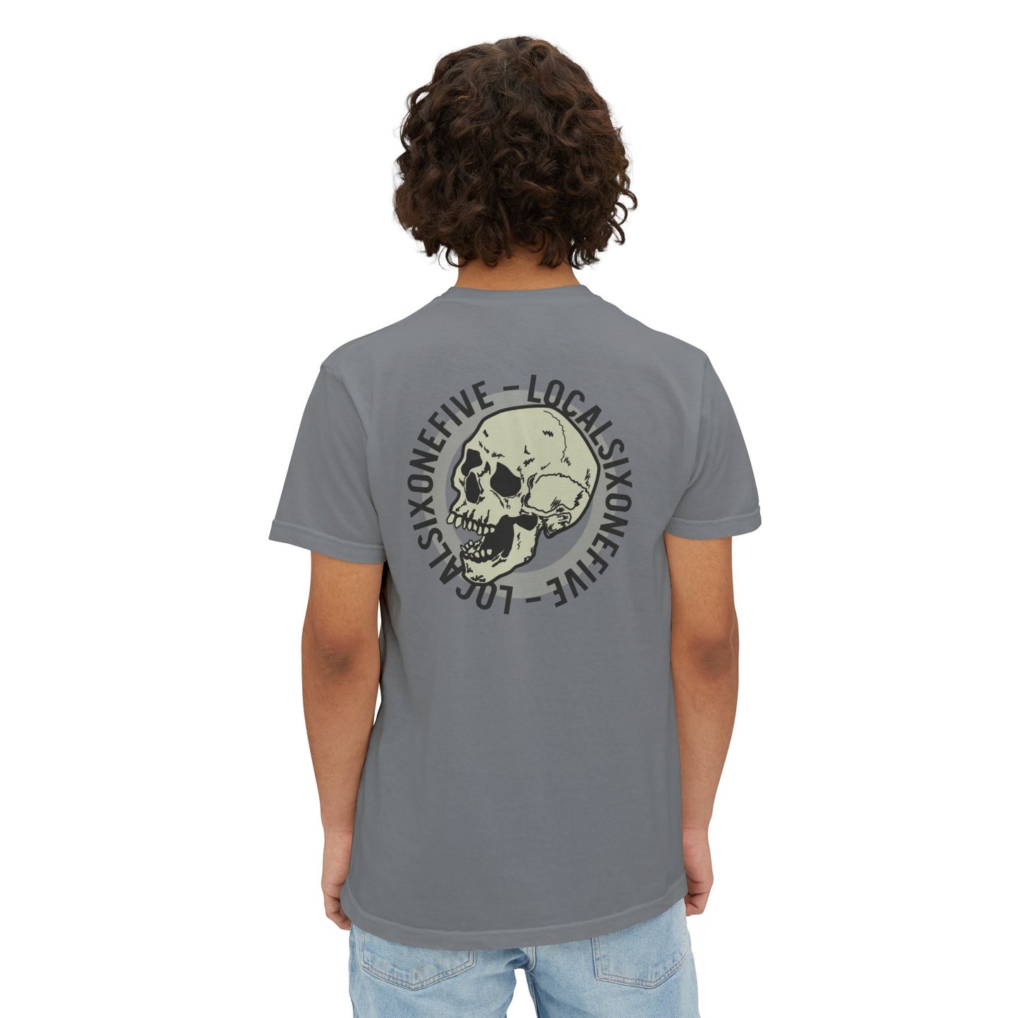 Local Ring Logo Skull Garment-Dyed Pocket T-Shirt