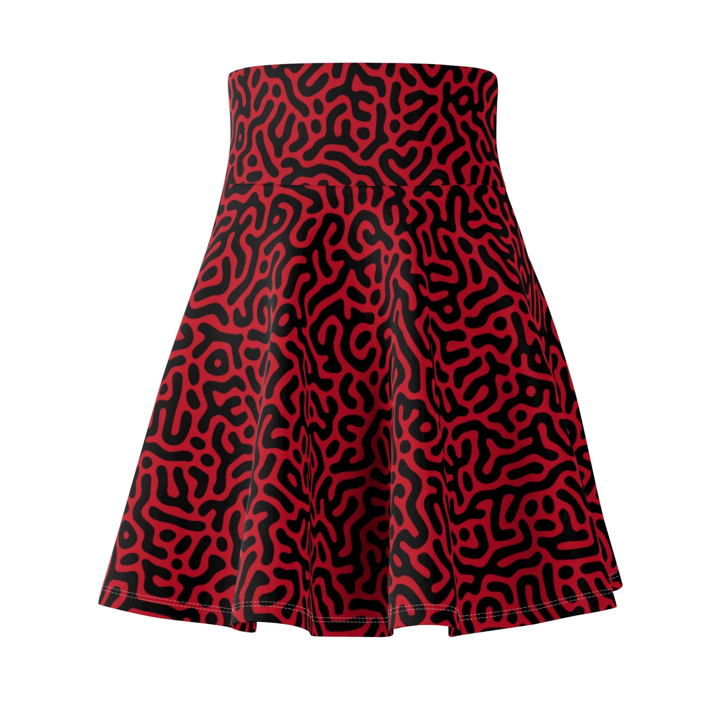 Gooey Pattern Red Women's Skater Skirt (AOP)