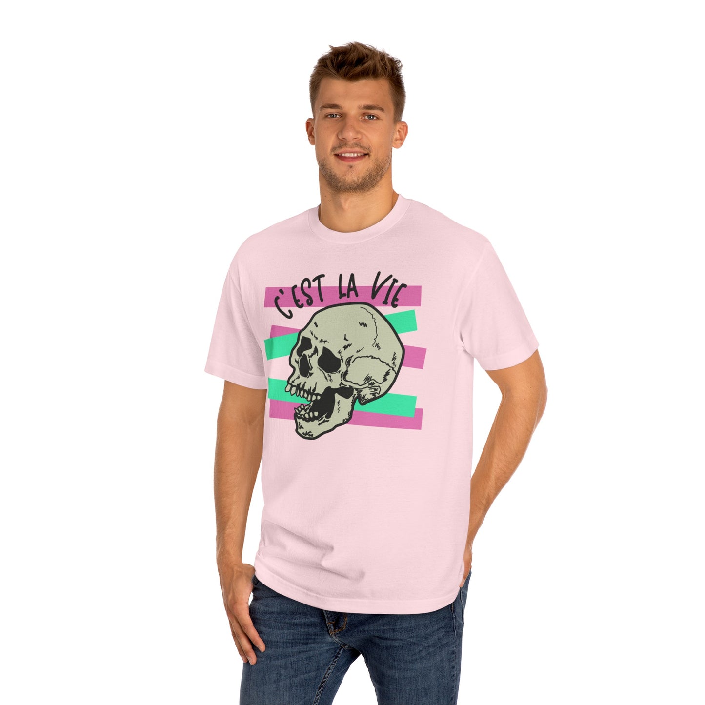 C'est La Vie pink/green skull