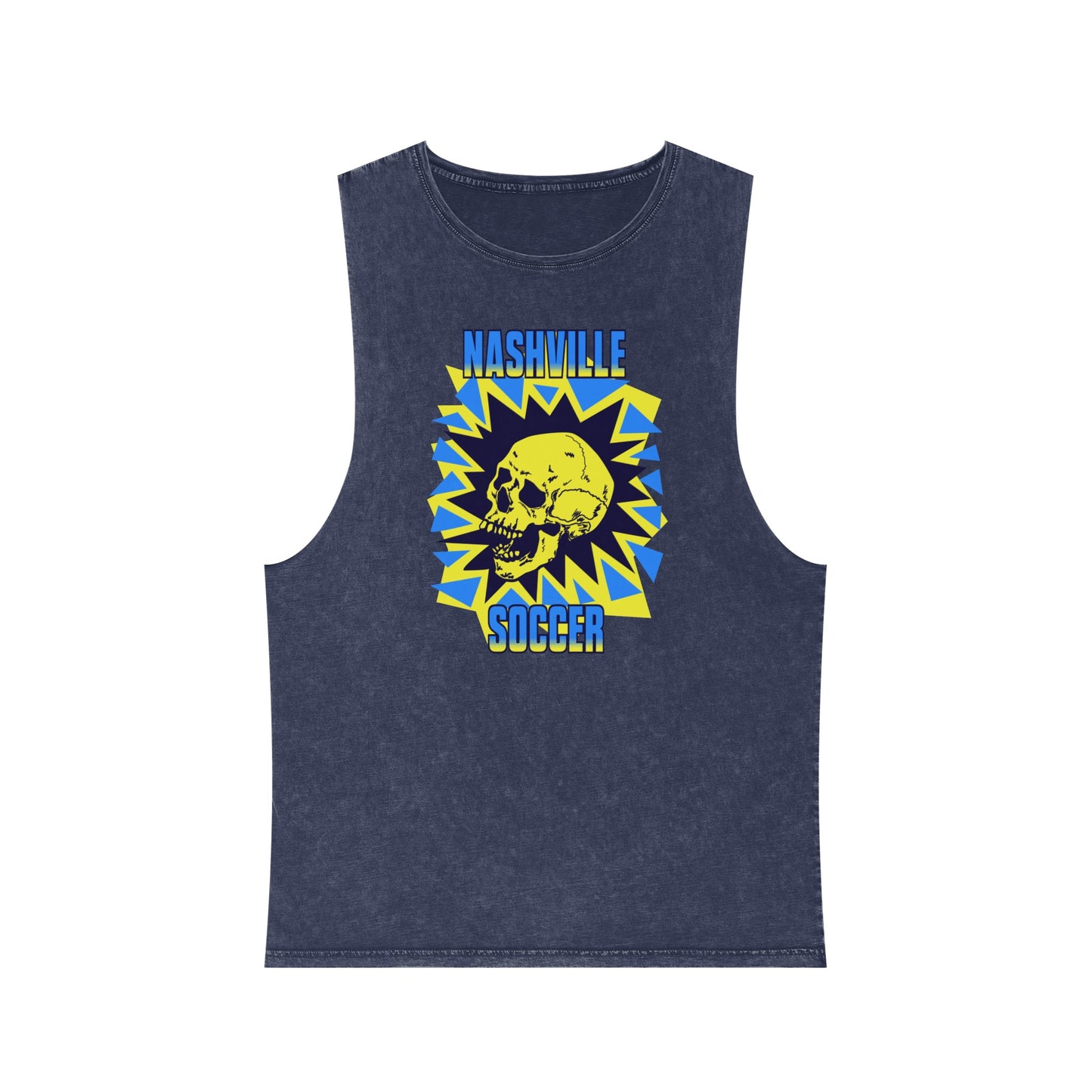 Nashville Soccer Cartoon Villain Unisex Stonewash Tank Top