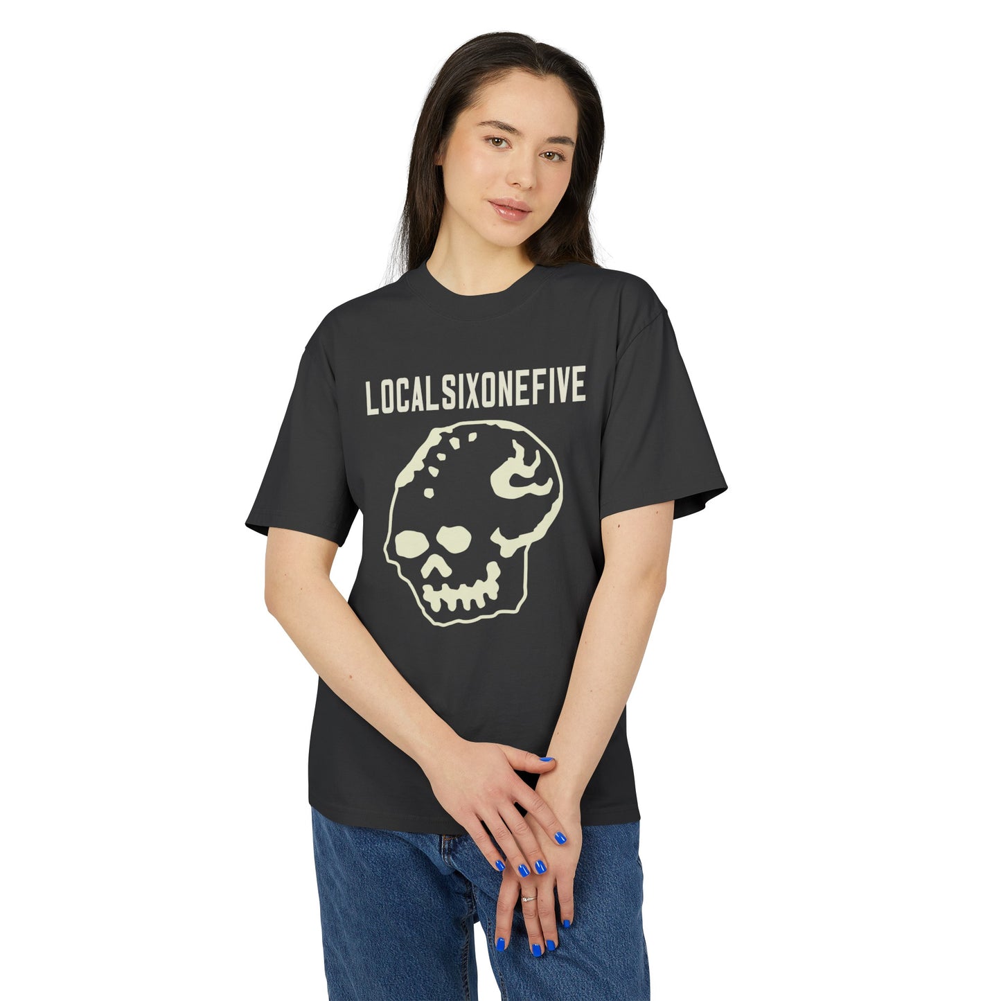 LOCALSIXONEFIVE blocky Mori Skull Heavy Faded Tee