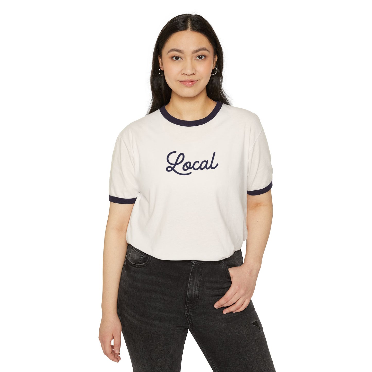 Local Script Unisex Cotton Ringer T-Shirt