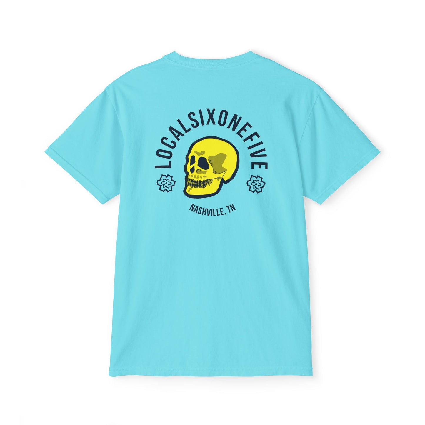 Local Skull Graphic Unisex Garment-Dyed Pocket T-Shirt