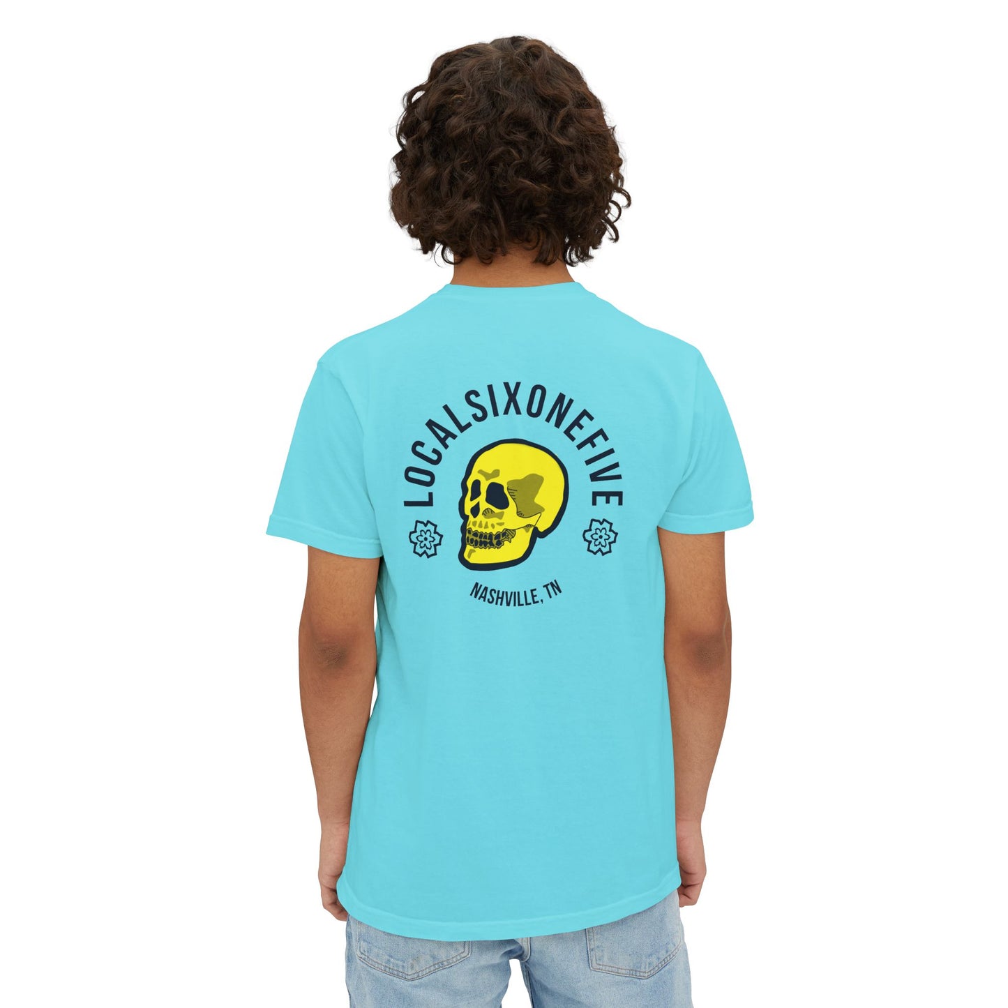 Local Skull Graphic Unisex Garment-Dyed Pocket T-Shirt