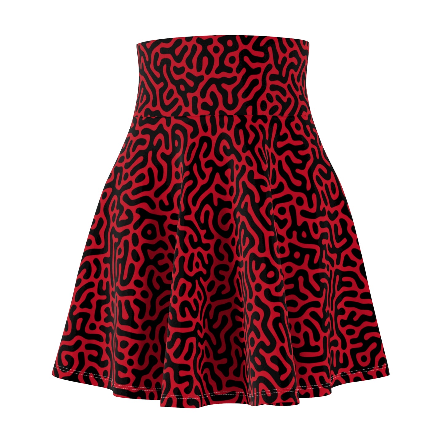 Gooey Pattern Red Women's Skater Skirt (AOP)