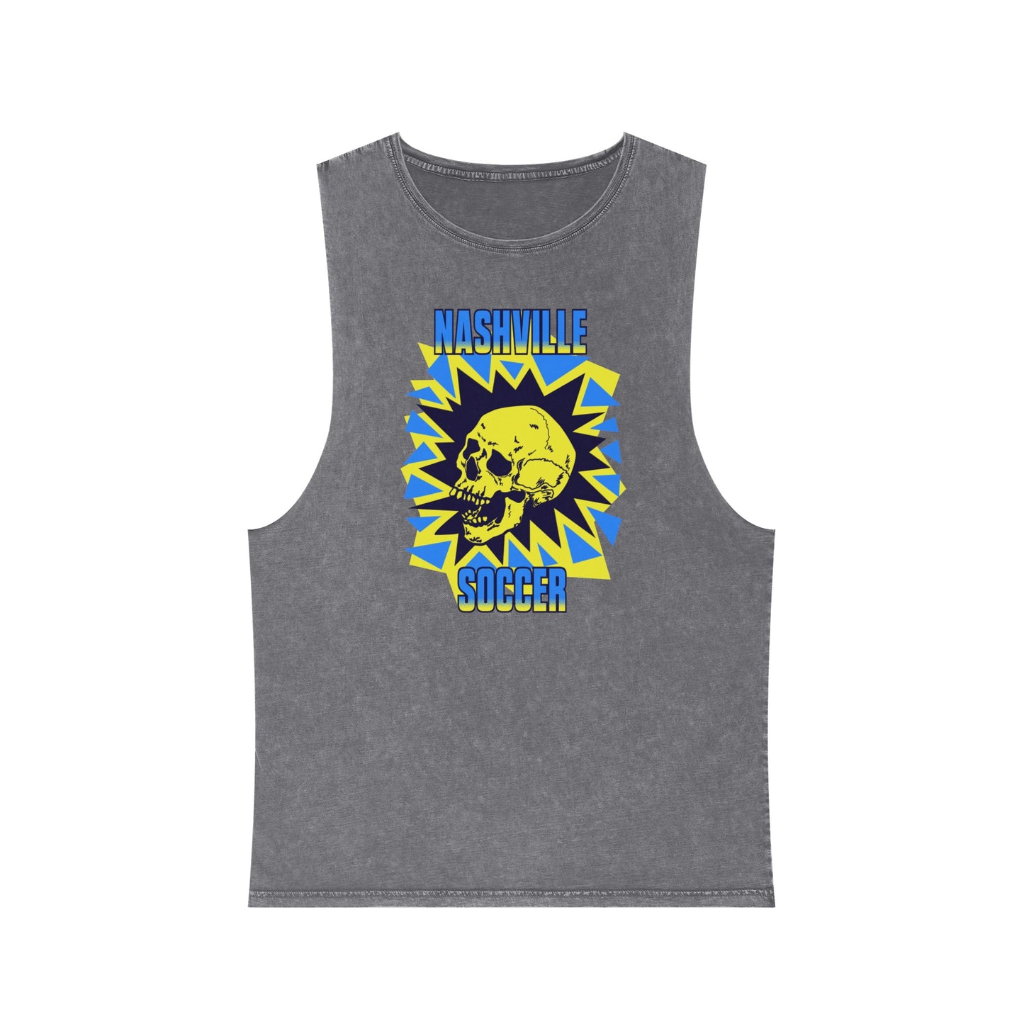 Nashville Soccer Cartoon Villain Unisex Stonewash Tank Top