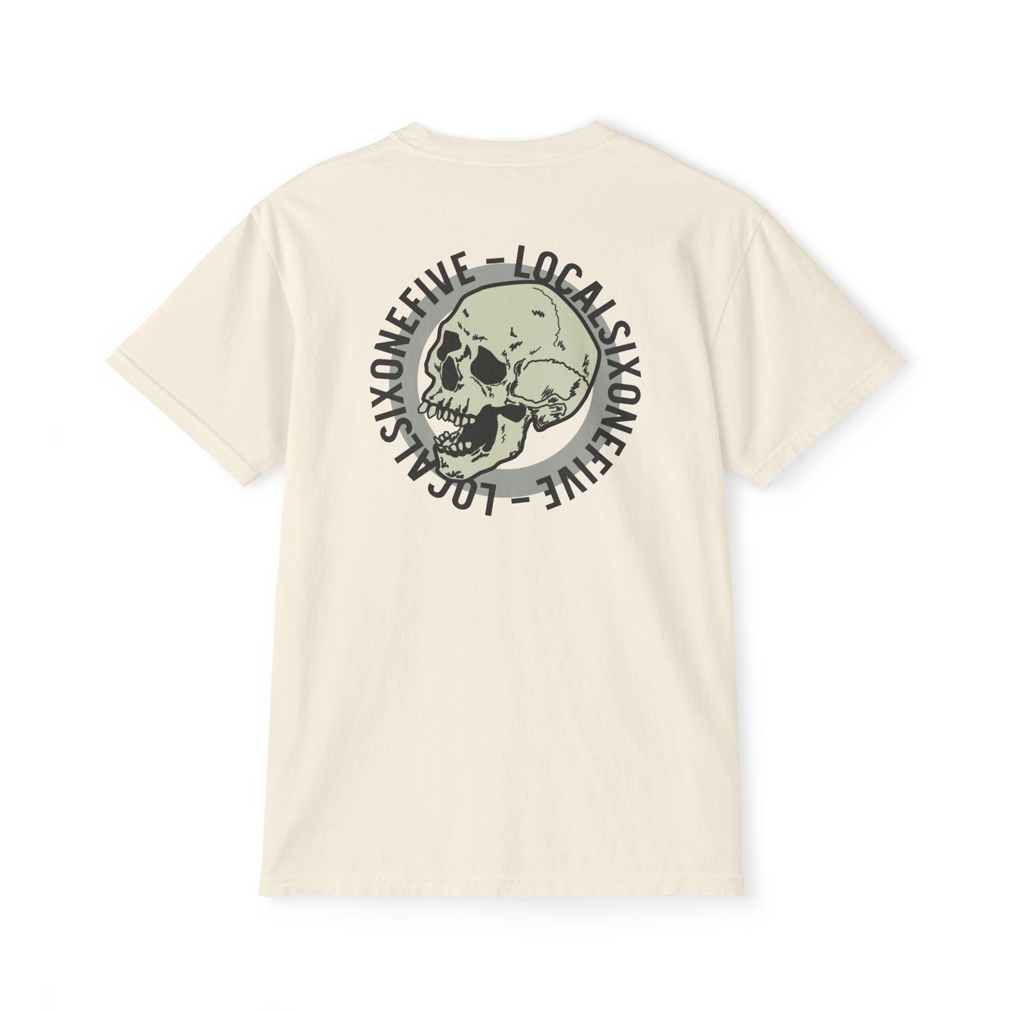 Local Ring Logo Skull Garment-Dyed Pocket T-Shirt