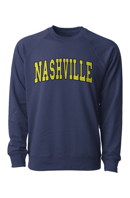Nashville College Text Loopback Terry Crewneck Sweatshirt