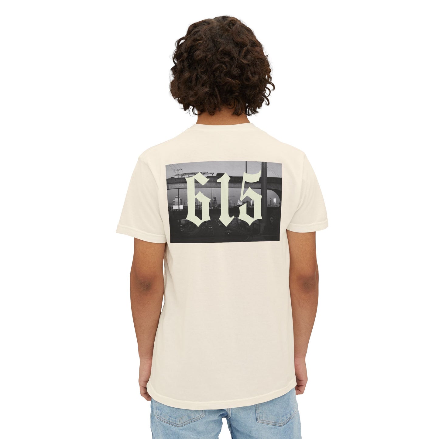 Local Skyline photo Unisex Garment-Dyed Pocket T-Shirt