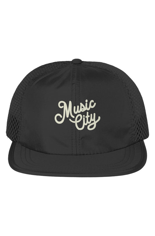 Music City Script Offwhite Wide Set Mesh Cap