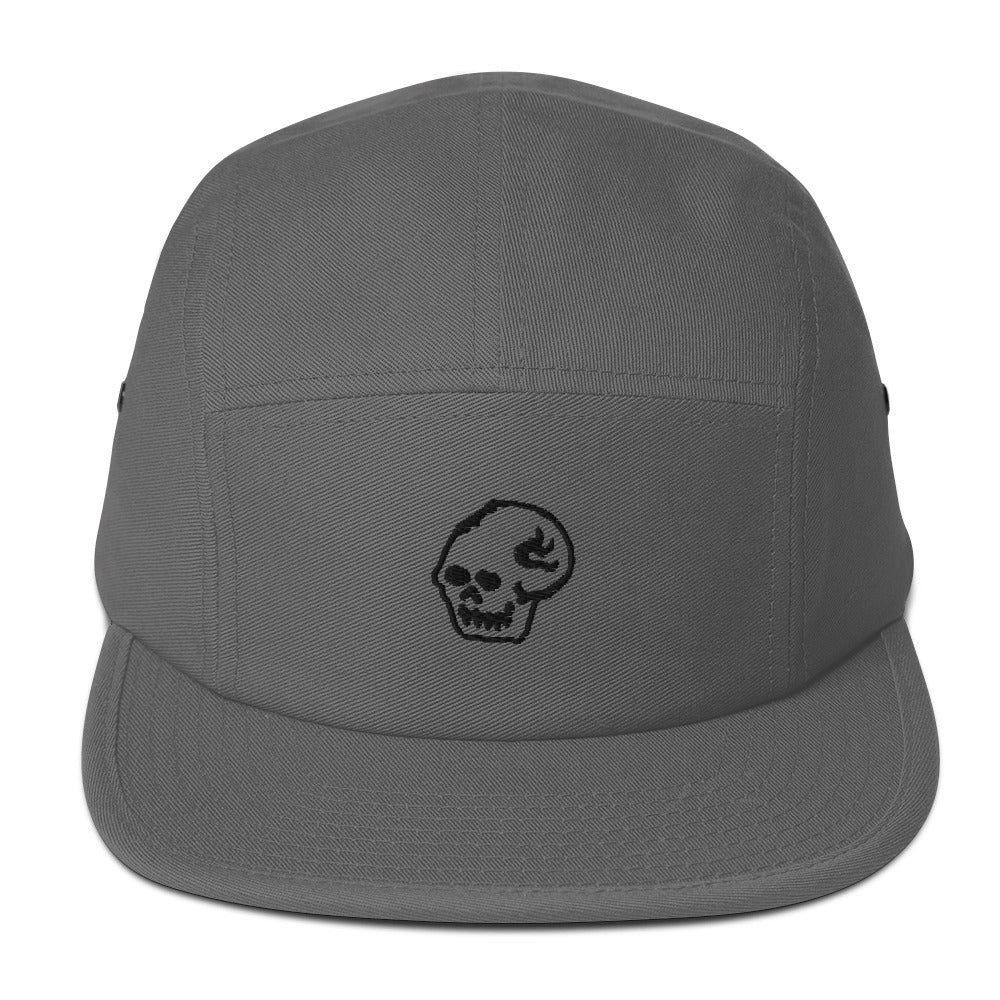 Mori Skull Black Thread Five Panel Cap