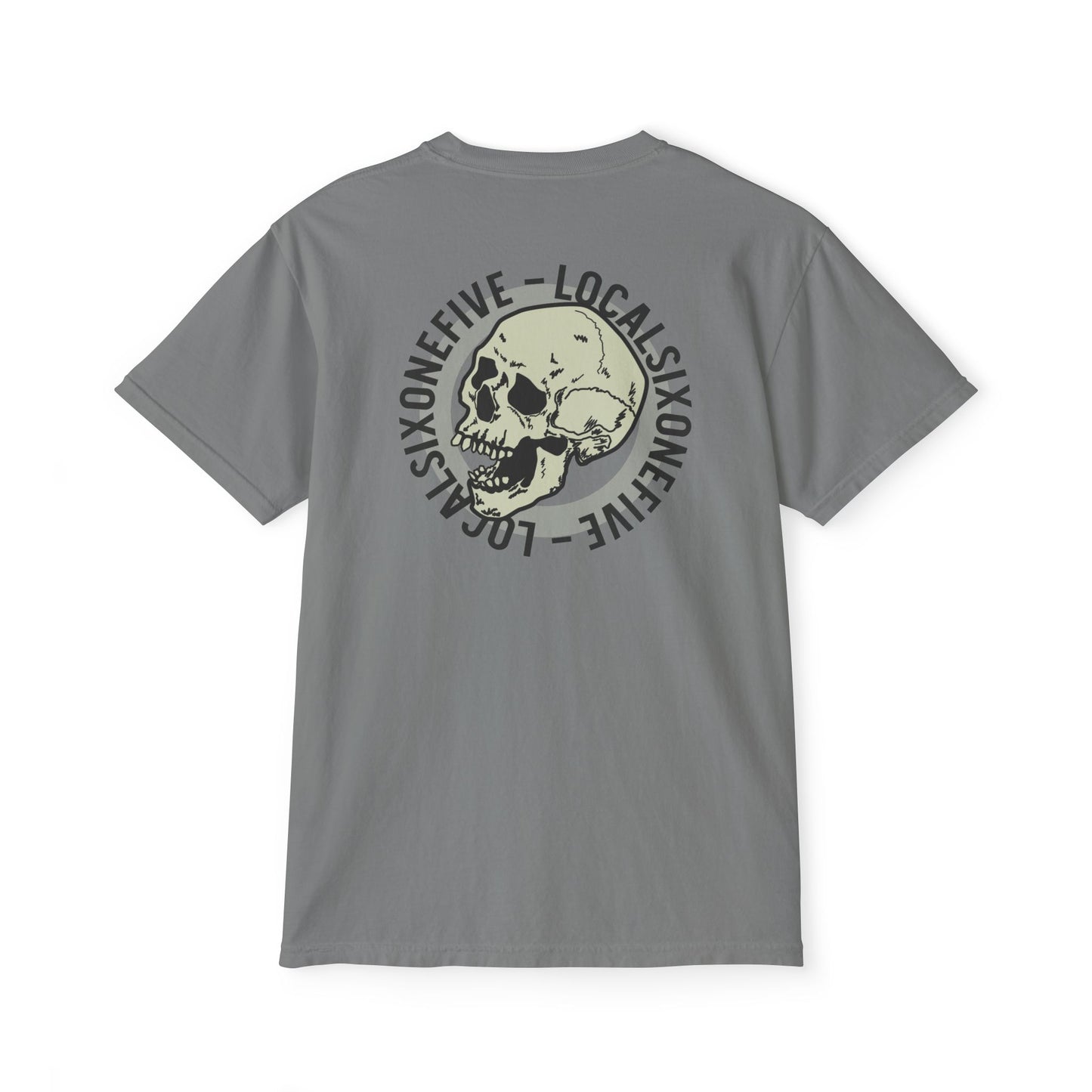 Local Ring Logo Skull Garment-Dyed Pocket T-Shirt