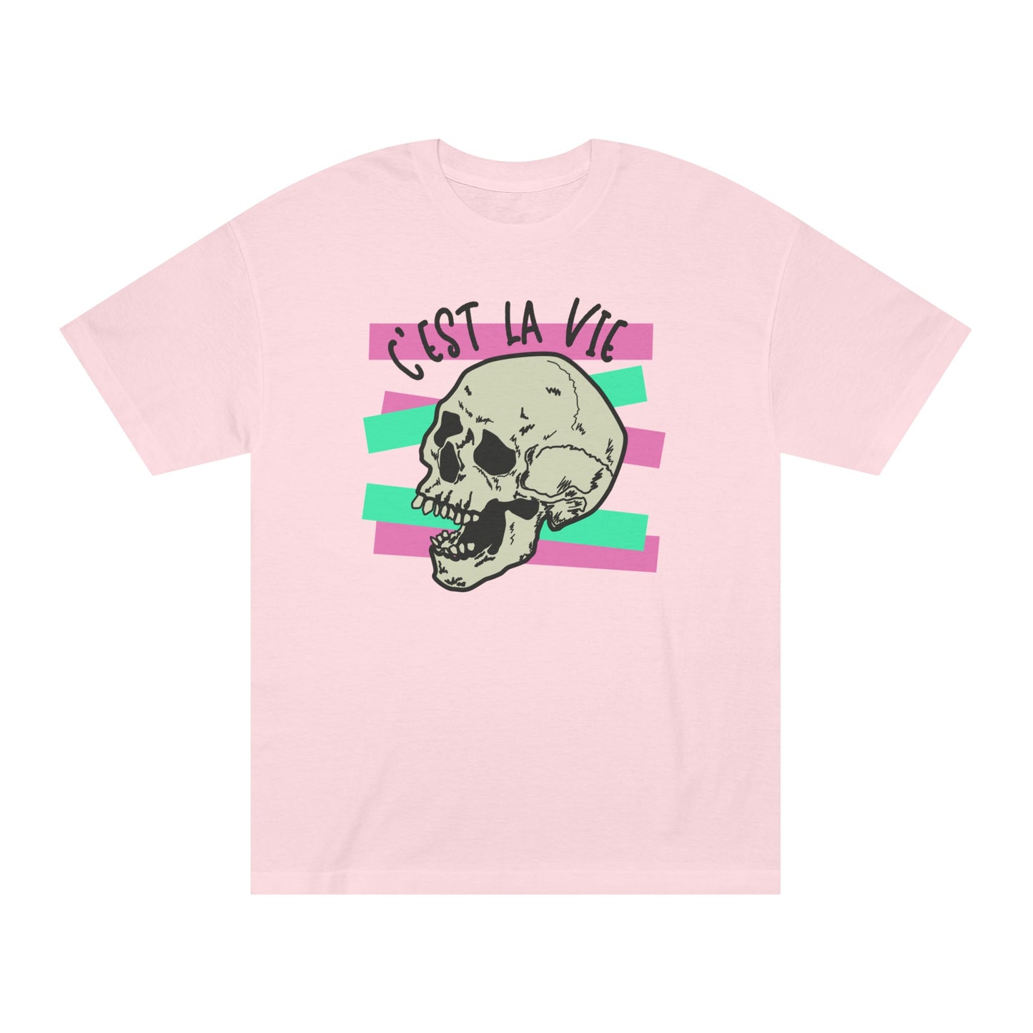 C'est La Vie pink/green skull