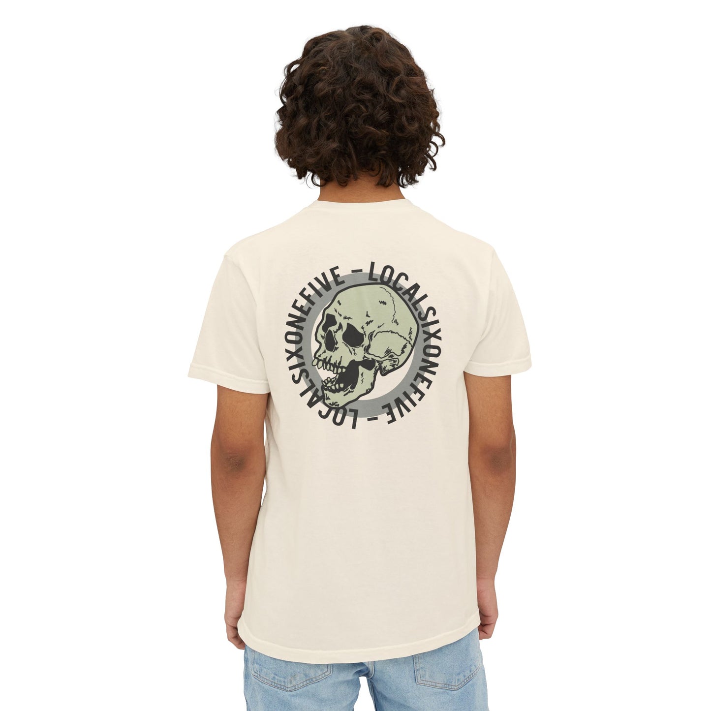 Local Ring Logo Skull Garment-Dyed Pocket T-Shirt