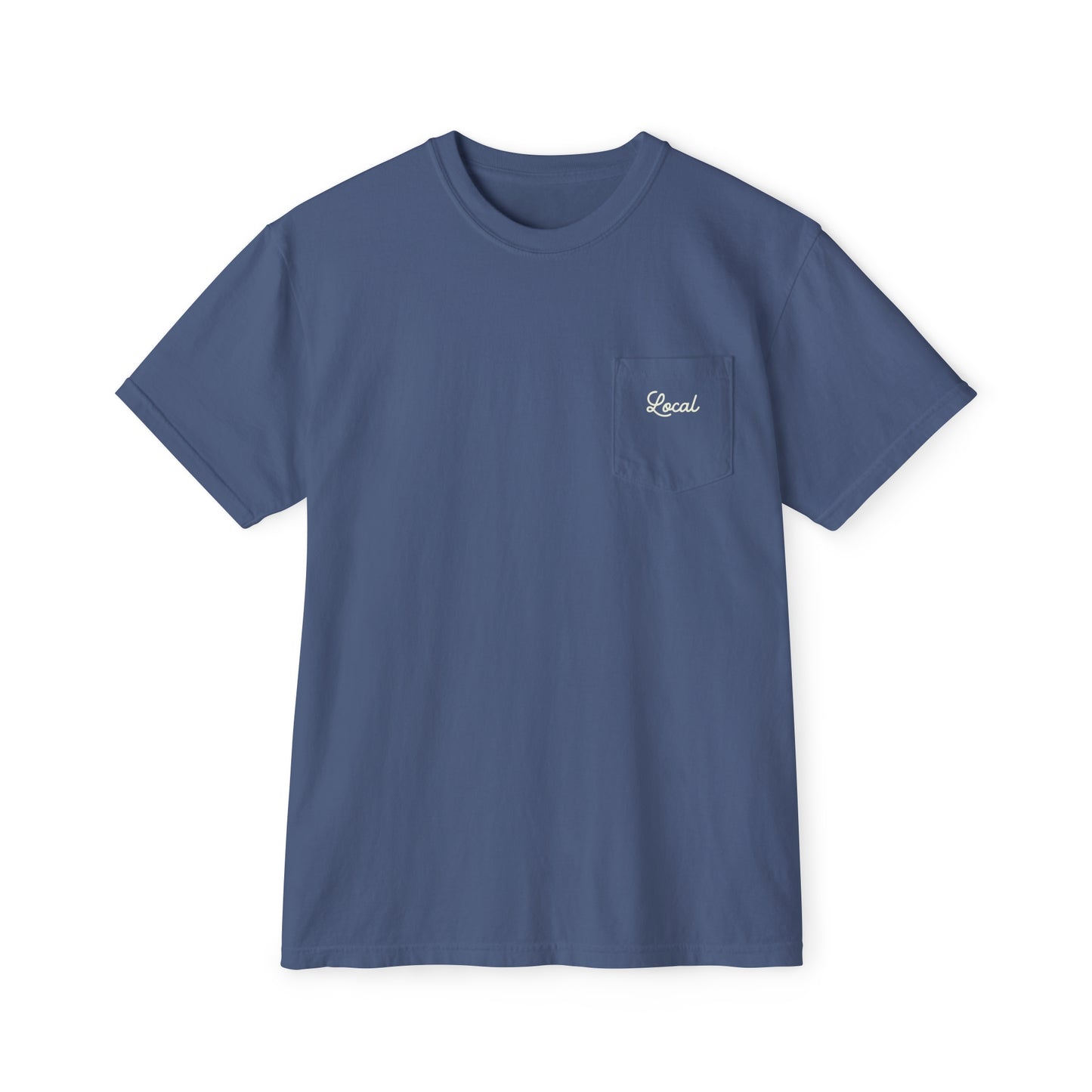 Local Script Unisex Garment-Dyed Pocket T-Shirt