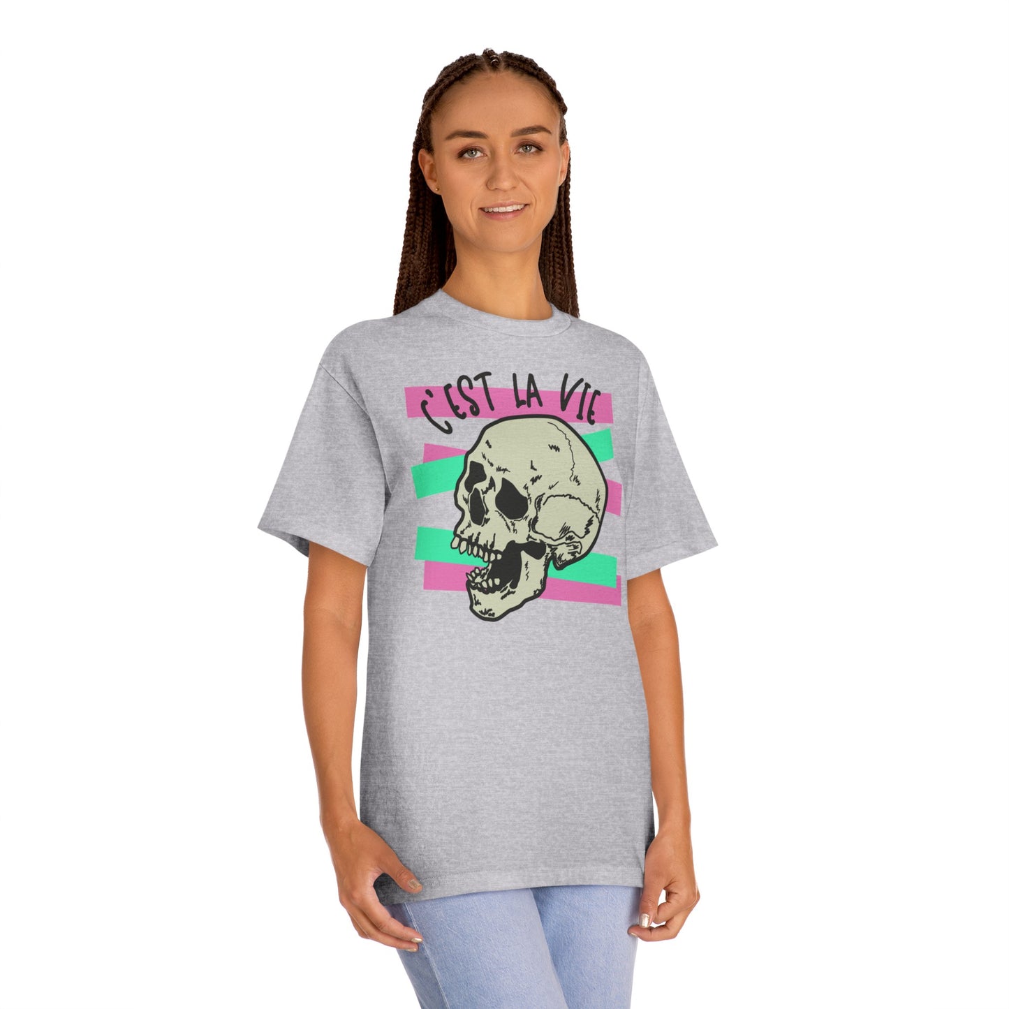 C'est La Vie pink/green skull