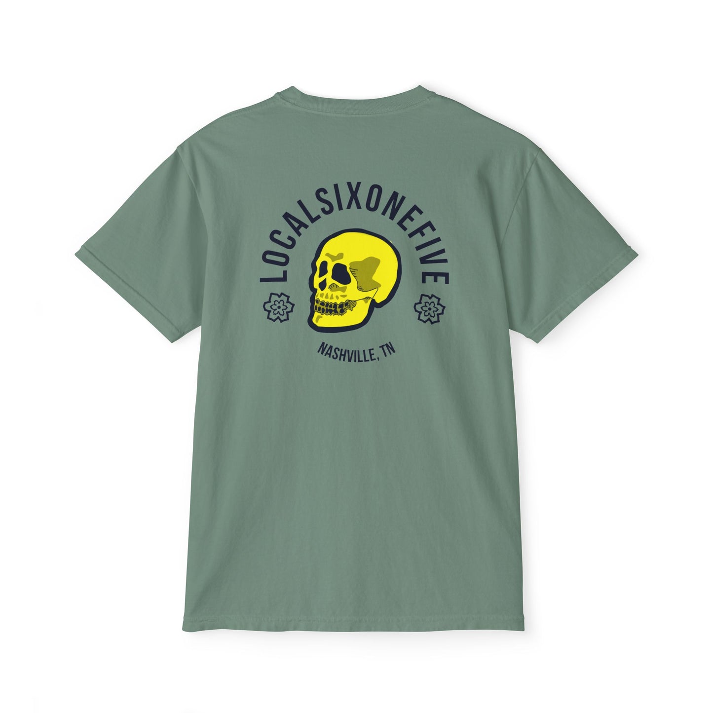 Local Skull Graphic Unisex Garment-Dyed Pocket T-Shirt