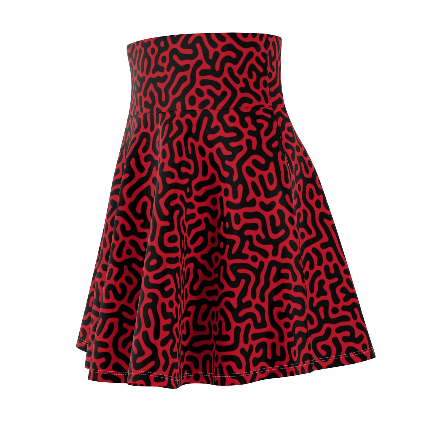 Gooey Pattern Red Women's Skater Skirt (AOP)