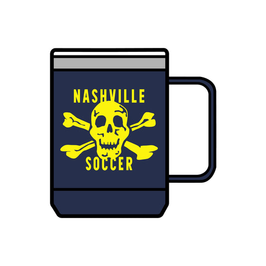 Nashville Soccer Skull Coffee Mug Tumbler, 15oz