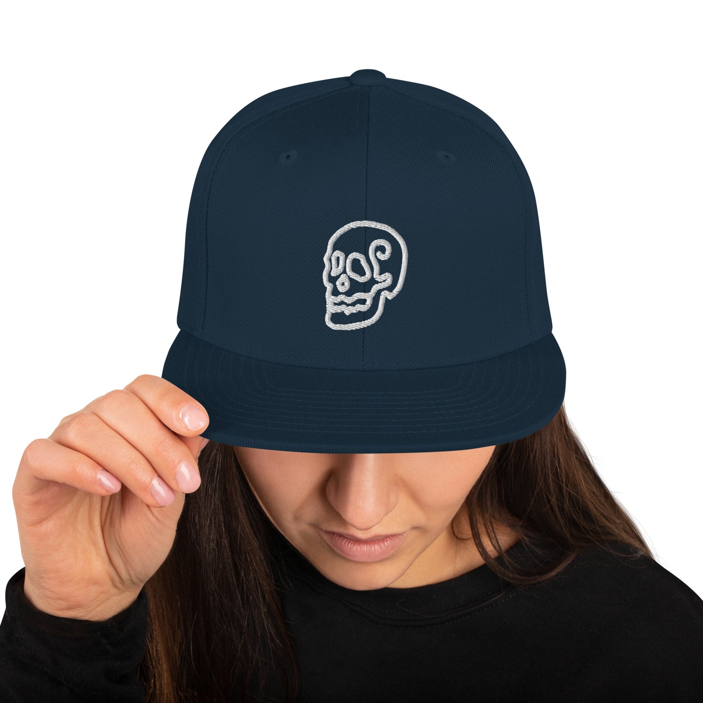 Line Skull Character Snapback Hat