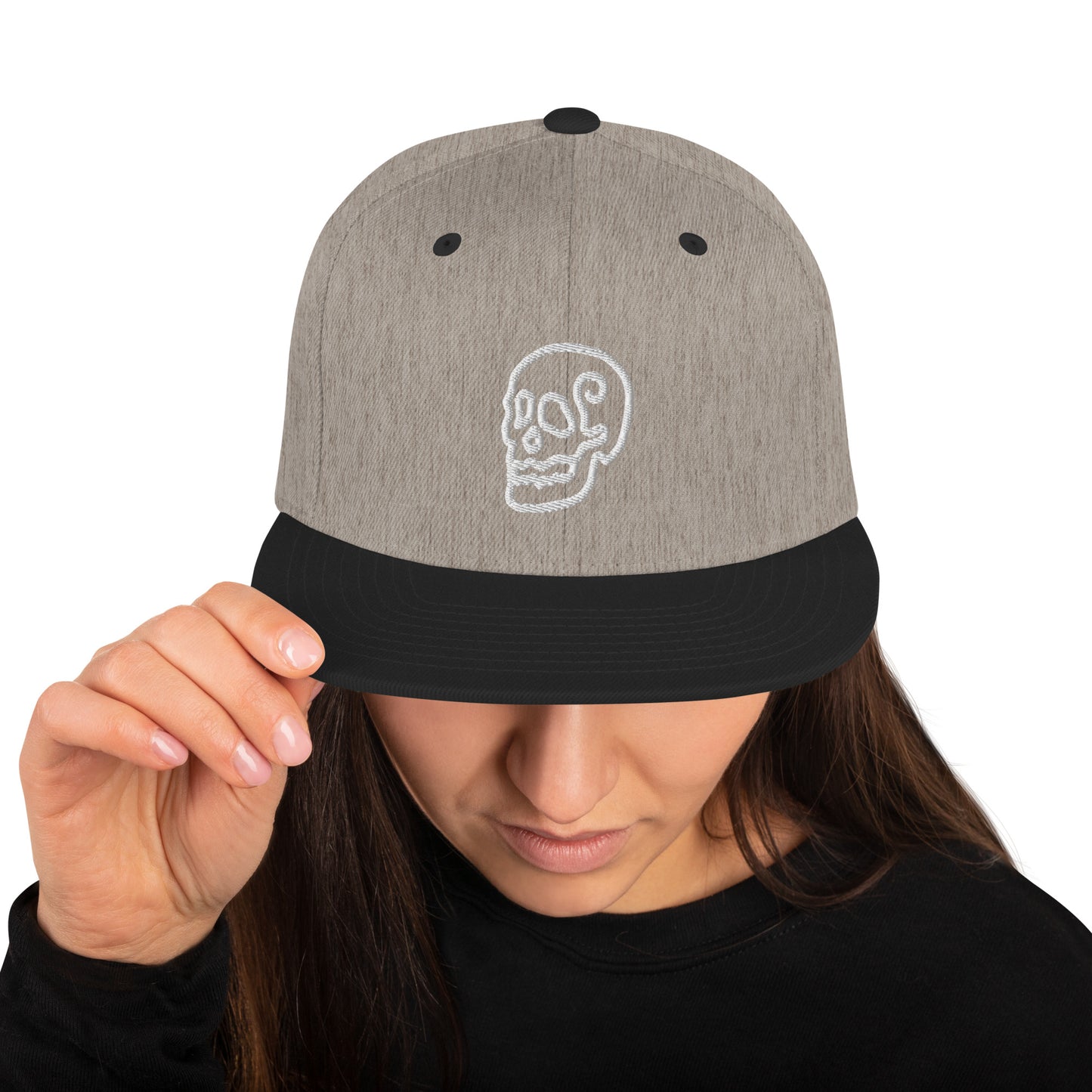 Line Skull Character Snapback Hat